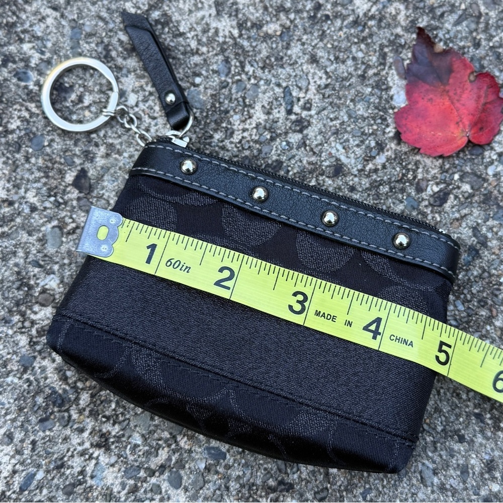 Coach Black Signature Mini Wristlet / Keychain Wallet - Picture 6 of 7